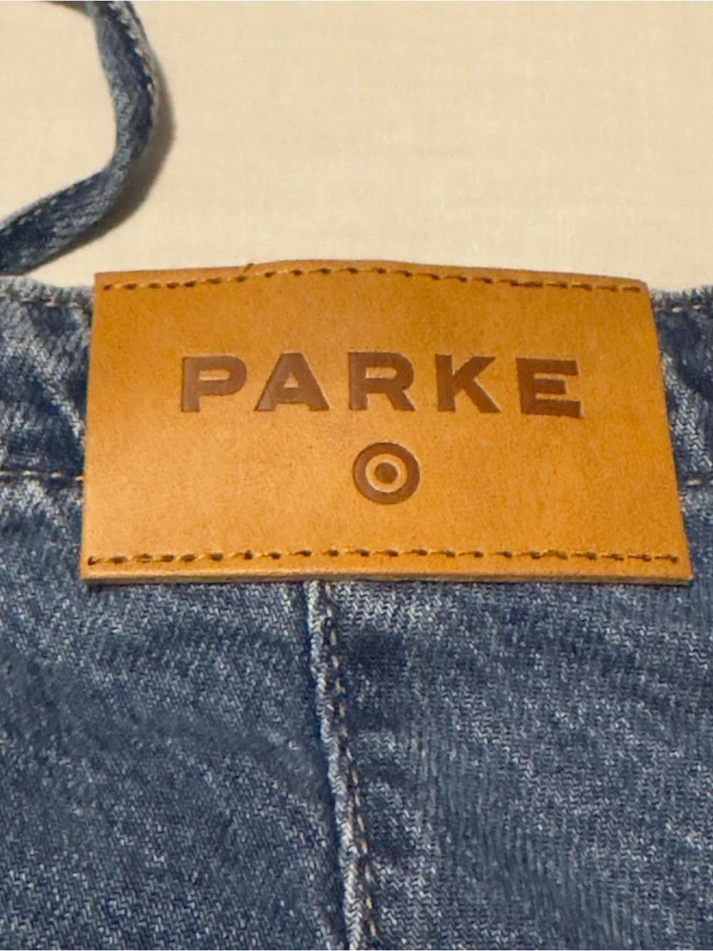 NWT PARKE DRAWSTRING High Rise Wide Leg Size 2 with Tan Leather Patch
